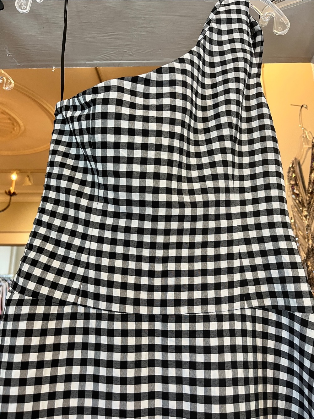 Anthropologie Black and White checked Gingham Midi Dress NWT Size Small - Picture 4 of 5